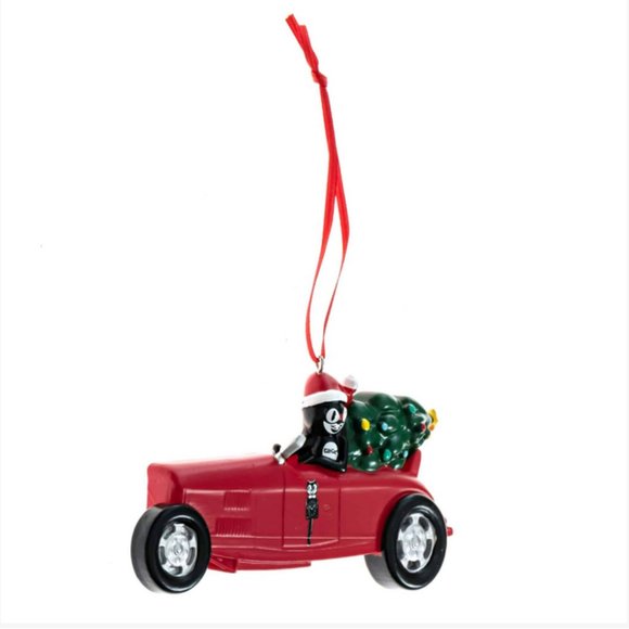 Kit-Cat Klock Driving a 1932 Red Ford Deuce Roadster ornament - Picture 4 of 6